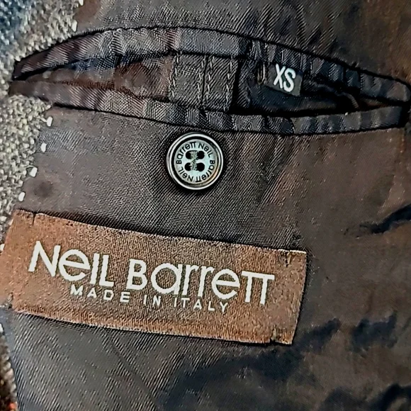 Neil Barrett Wool Trench Coat Steampunk Y2K Snap Front Luxury Winter‎ Womens XS